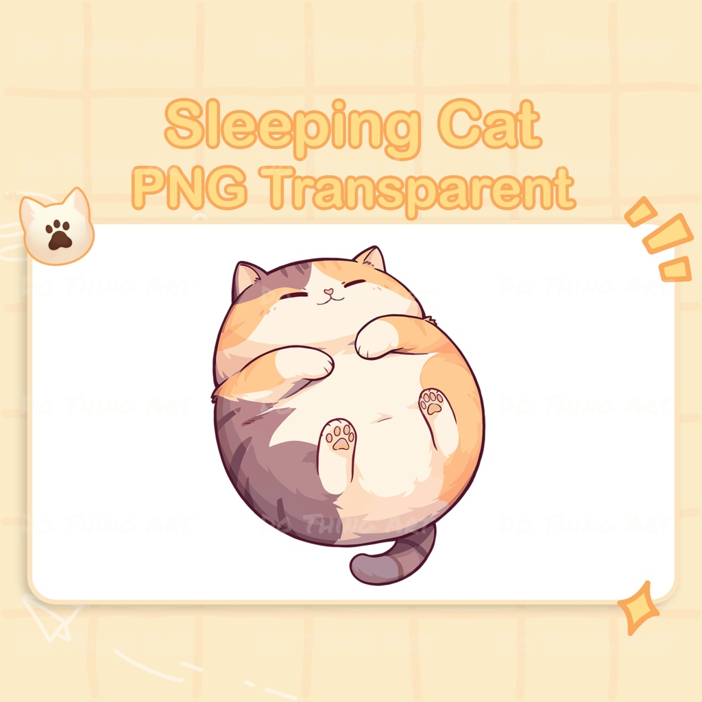 Vtuber Asset | Kawaii Sleeping Cat | Hand Assets |Twitch Assets | Cute Decoration | Twitch Streamer | Virtual Youtubers | PngTuber