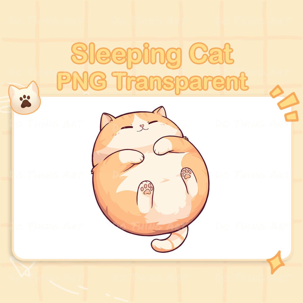 Vtuber Asset | Kawaii Sleeping Cat | Hand Assets |Twitch Assets | Cute Decoration | Twitch Streamer | Virtual Youtubers | PngTuber