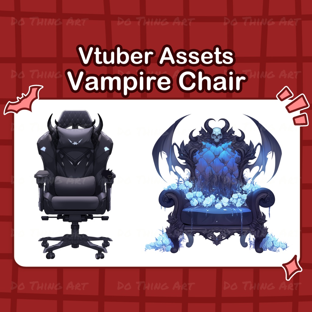 Aesthetic Dark Red Room bundle |  Cozy Night View | Gothic vampire | red rose | romantic | assets | VTuber | horror | Halloweens | red