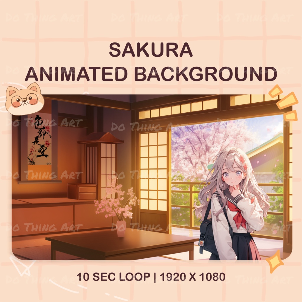VTUBER Asset | Sakura Lofi Animated Background | Twitch Wallpaper | Stream Background | Pngtuber Assets | Twitch Background |VirtualYoutuber