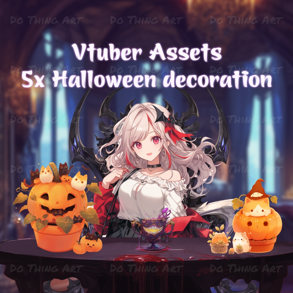 Vtuber Assets | Halloween Candy | Pumpkin | Trick or Treat | Kawaii | Spooky | Digital Assets | Digital | Stream Decoration | CatPumpkin