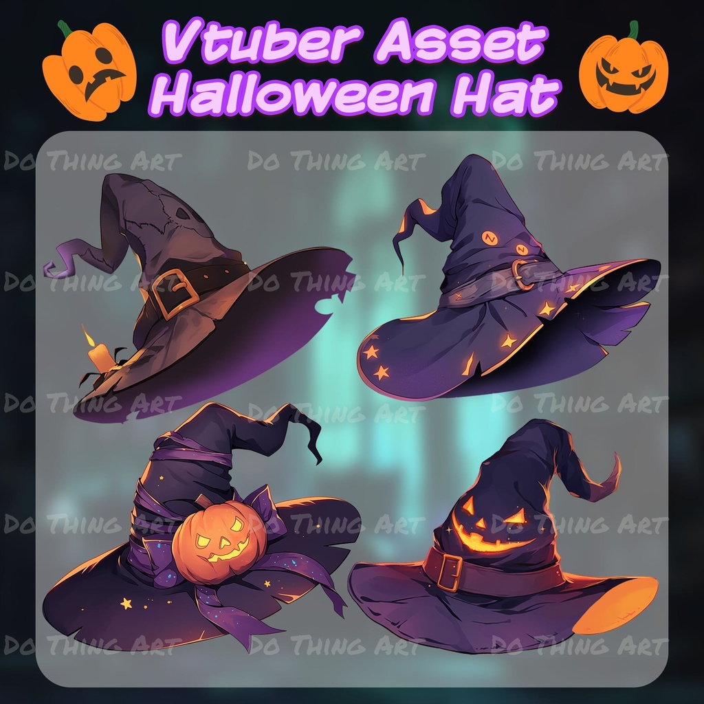 Vtuber Assets | Vtuber Halloween Hat Edition | Trick or Treat | Twitch Streamer | Party Decoration | Vtuber Halloween Costume | Streamer