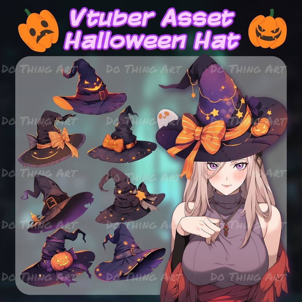 Vtuber Assets | Vtuber Halloween Hat Edition | Trick or Treat | Twitch Streamer | Party Decoration | Vtuber Halloween Costume | Streamer