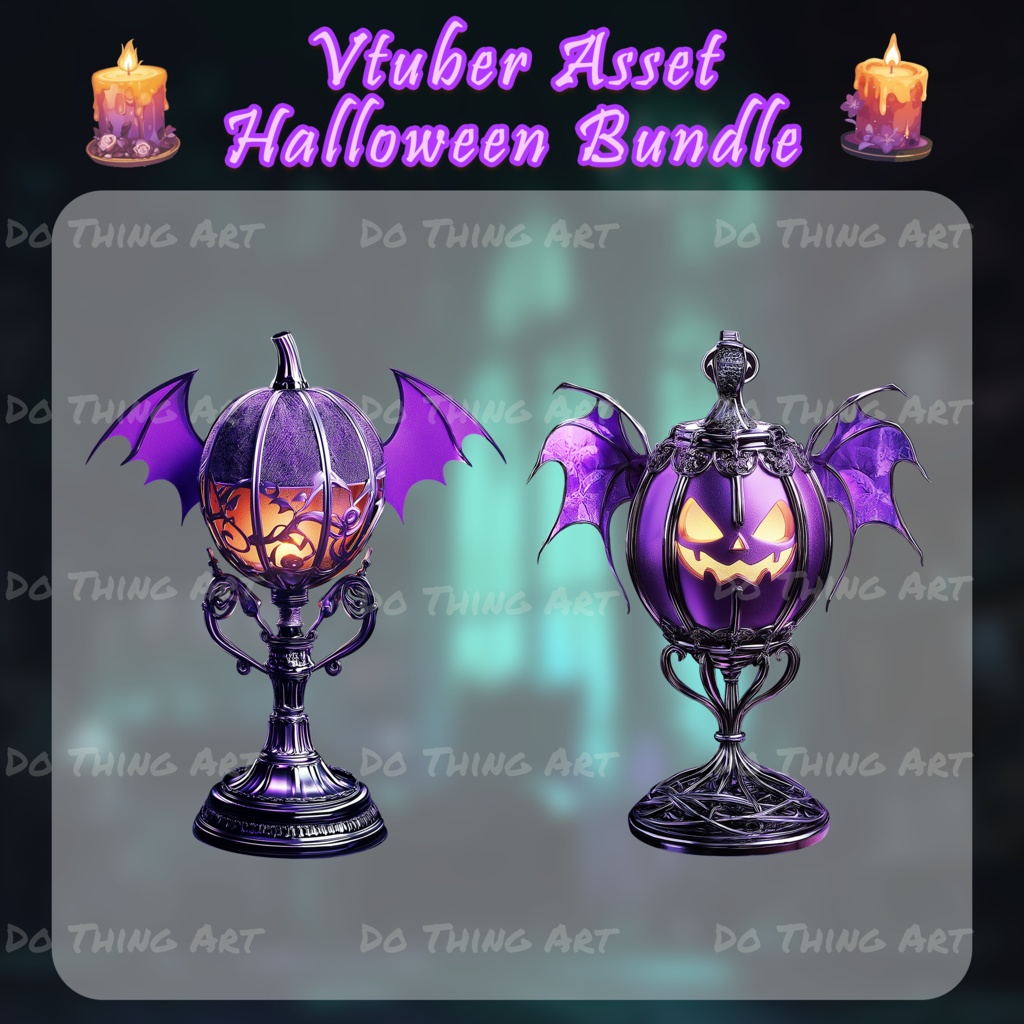 Vtuber Assets | Vtuber Halloween Bundle| Trick or Treat | Twitch Streamer | Party Decoration | Vtuber Halloween Costume | AnimatedBackground