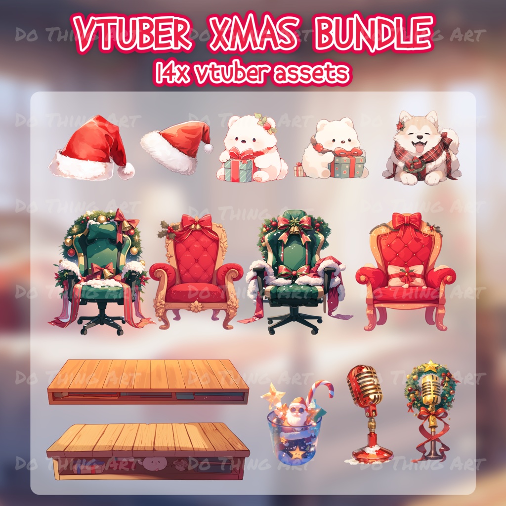 Vtuber Asset | 2024 Christmas Bundle Edition | Twitch Streamer Asset | Virtual Youtuber Assets | Xmas Bundle | Christmas Asset