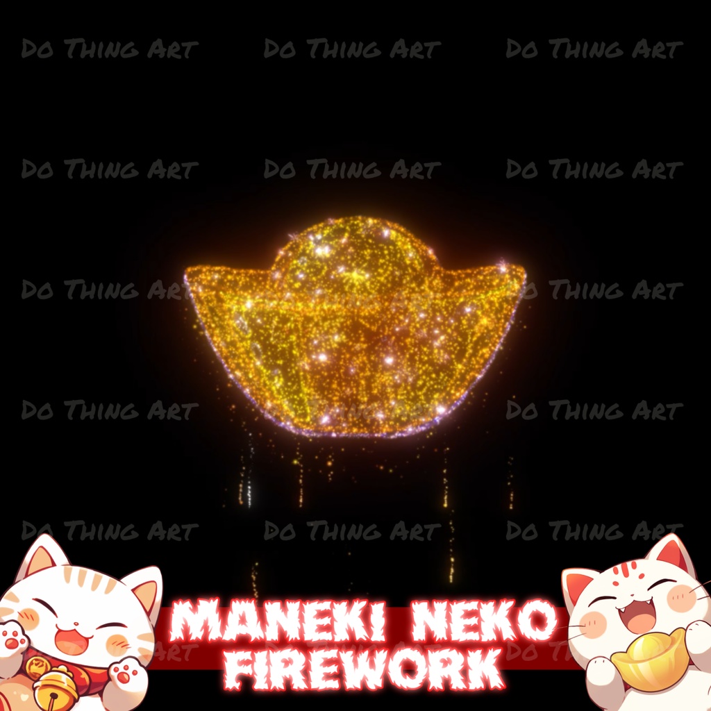 Vtuber Asset Maneki Neko Fireworks | Chinese New Year Theme | Festive Twitch Streammer Decor | Lunar New Year | Party Decoration | CuteNeko