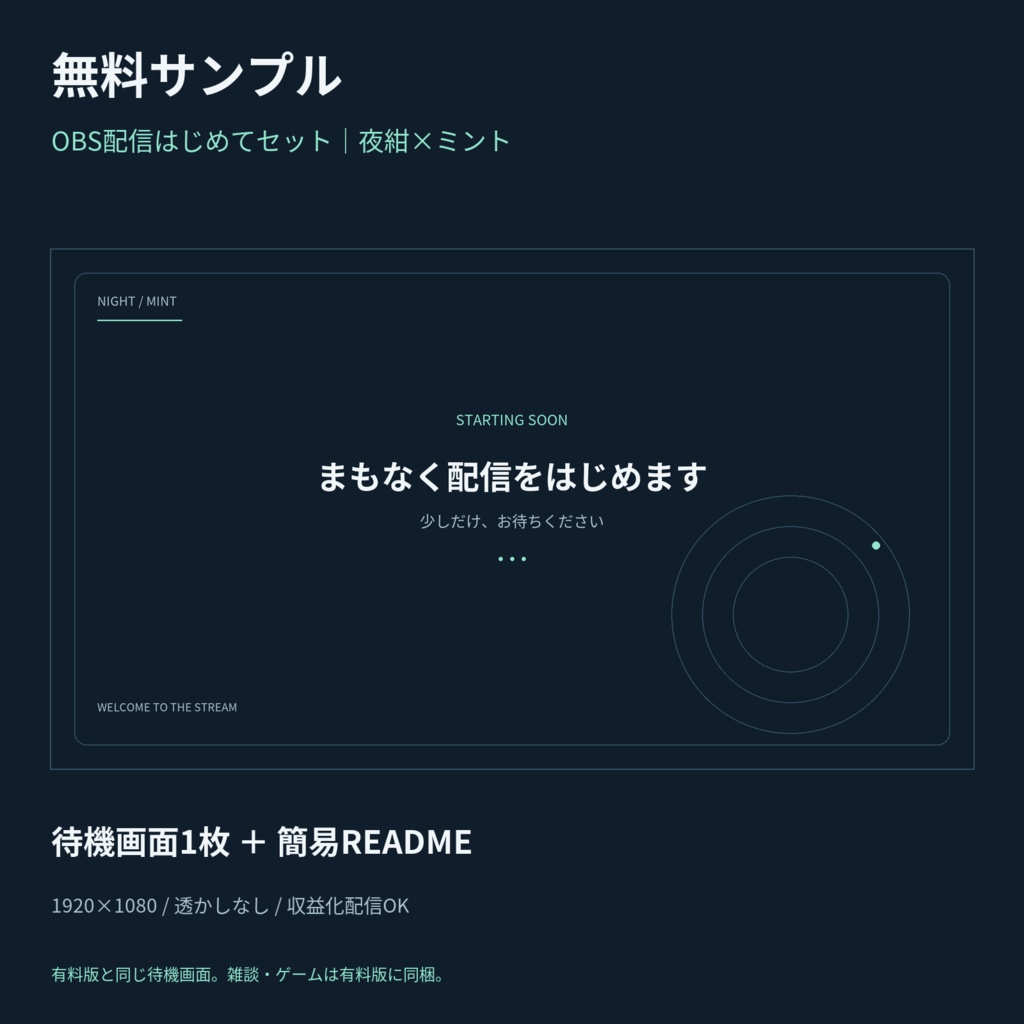 OBS配信はじめてセット|夜紺×ミント