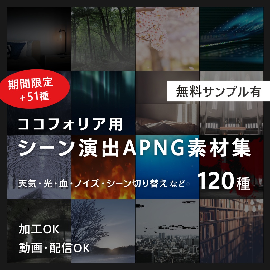 【TRPG素材】ココフォリア用 シーン演出APNG素材集 120種《期間限定+51種~7/13》