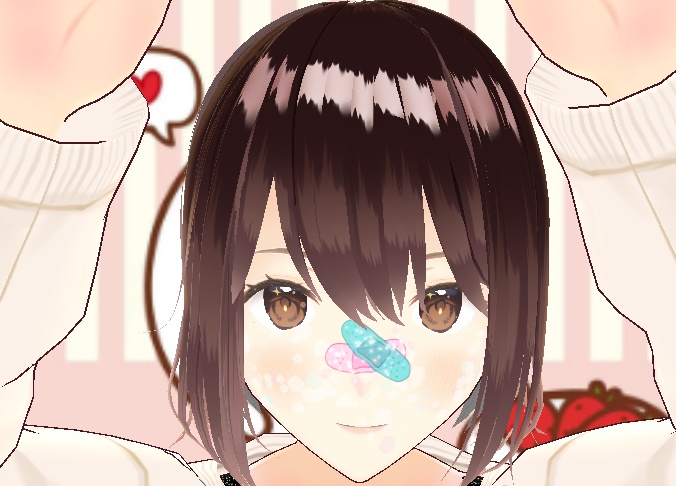 Kawaii Cute Blush And Face Band Aids For Face Vroid PNG