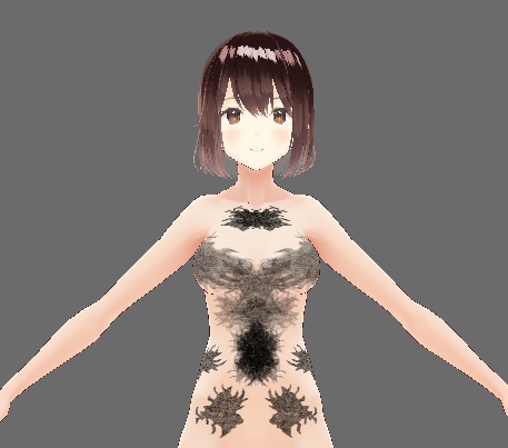 FREE VRoid Front Body Tattoo for Female body PNG