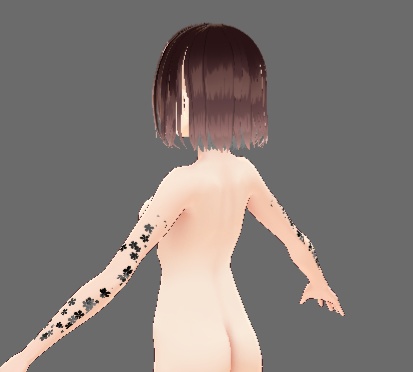 FREE VRoid female arm tattoo FLOWERS PNG