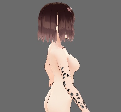 FREE VRoid female arm tattoo FLOWERS PNG