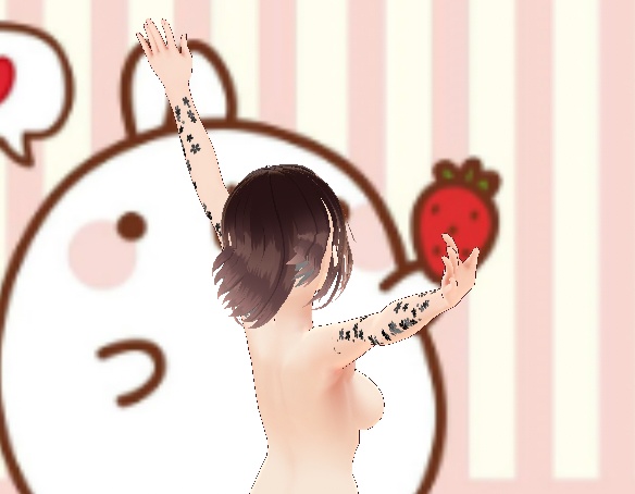 FREE VRoid female arm tattoo FLOWERS PNG