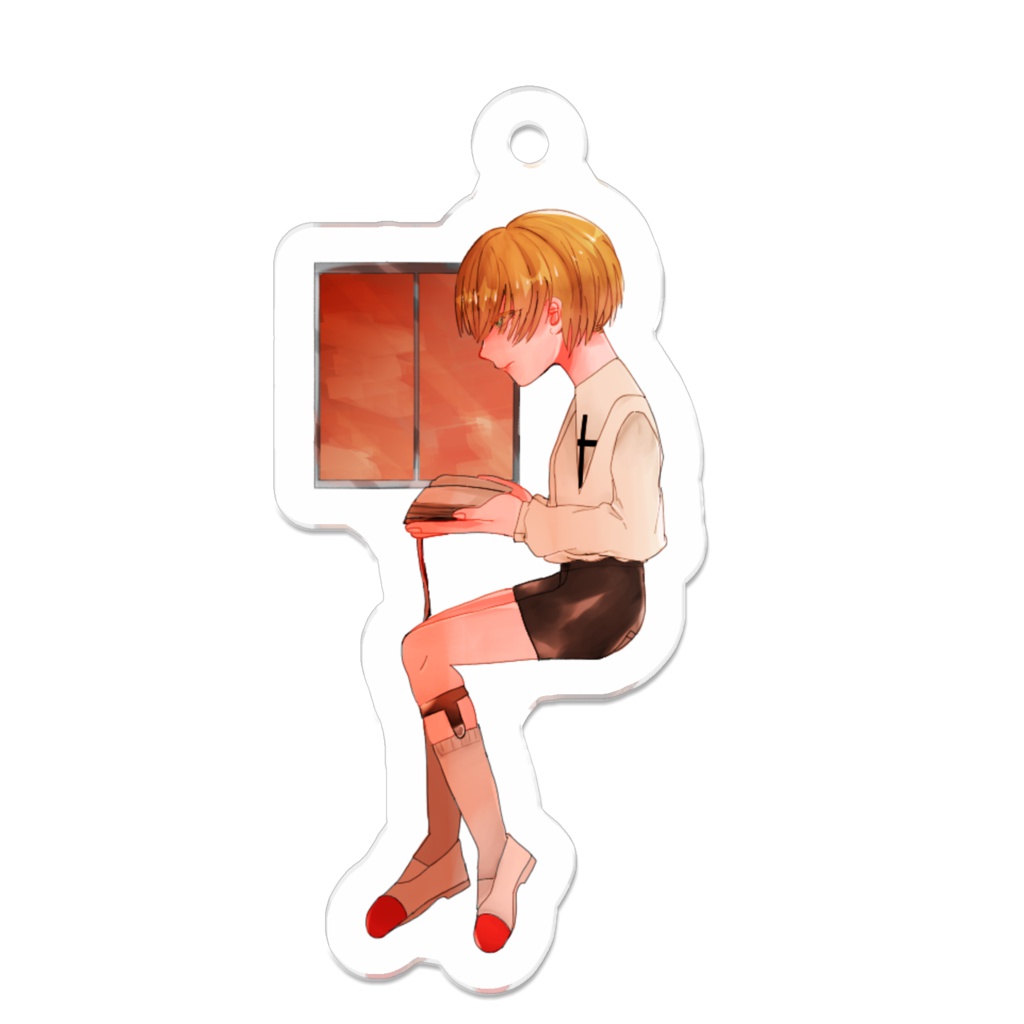 窓際で読書する美少年(仮)アクキー