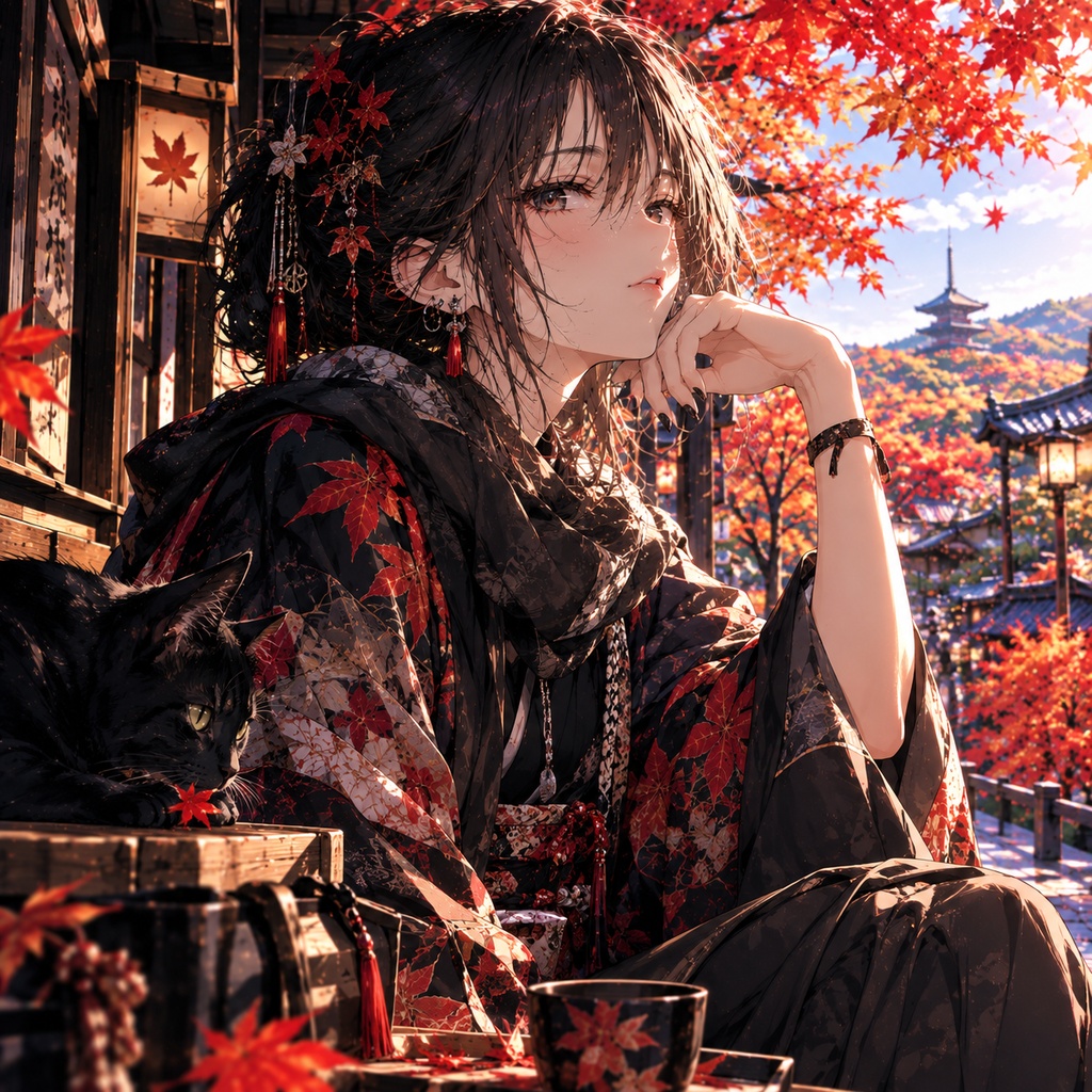 【商用利用可】秋の少女イラスト素材集 - Autumn Girls Collection -(背景・キャラ6種)