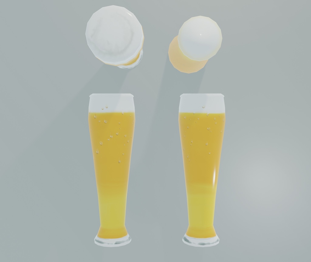 プレッツェルと白ビール【無料セット】 Free 3Dmodel Pretzel and Wheat beer