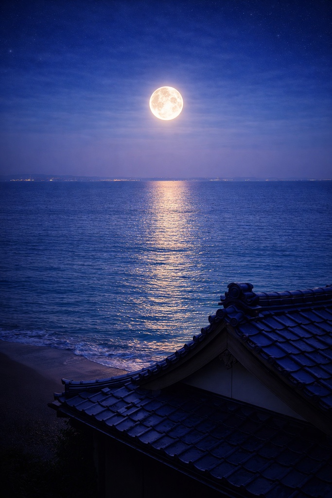 Moon over the Roof 月夜