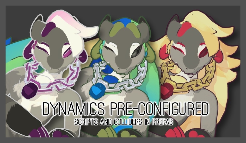 VRChat Flashy Hair & Necklace Set