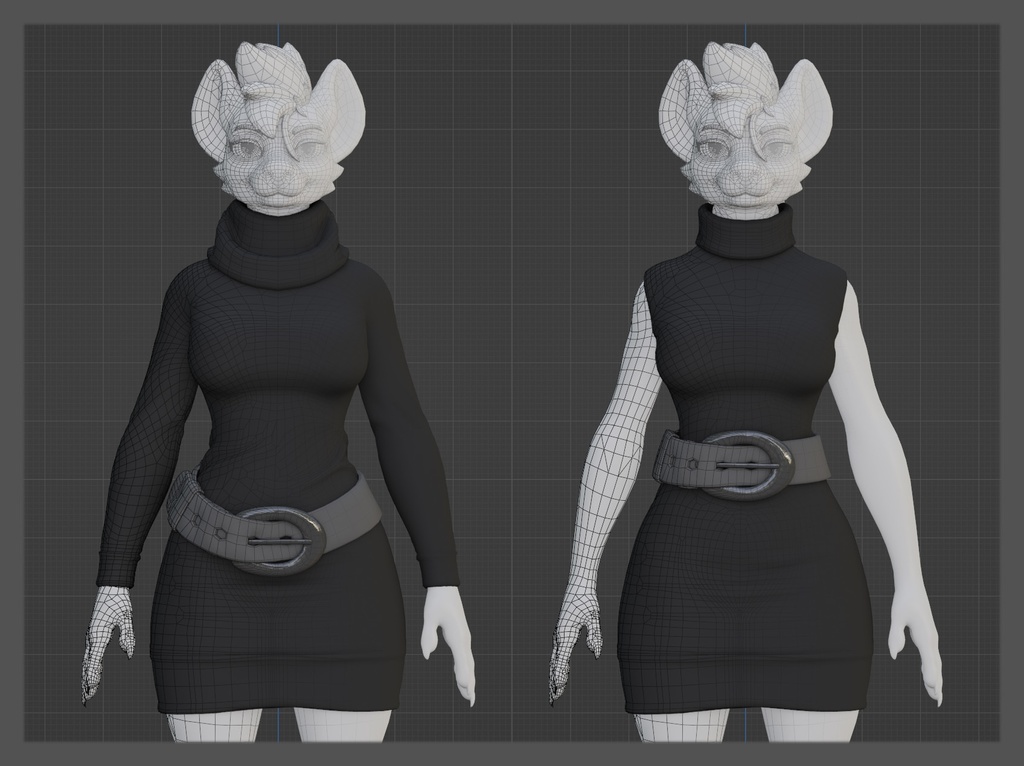 VRChat Hyenid Turtleneck Tunic