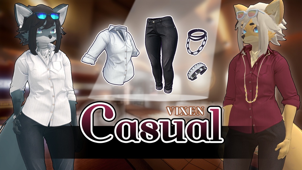 VRChat Vixen Casual Clothing & Jewelry Set