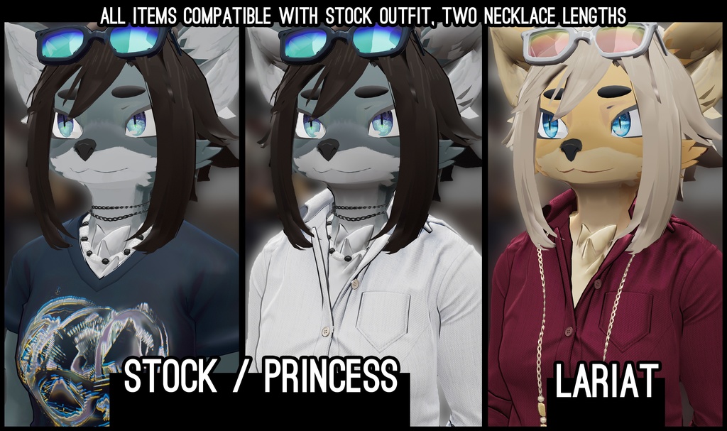 VRChat Vixen Casual Clothing & Jewelry Set