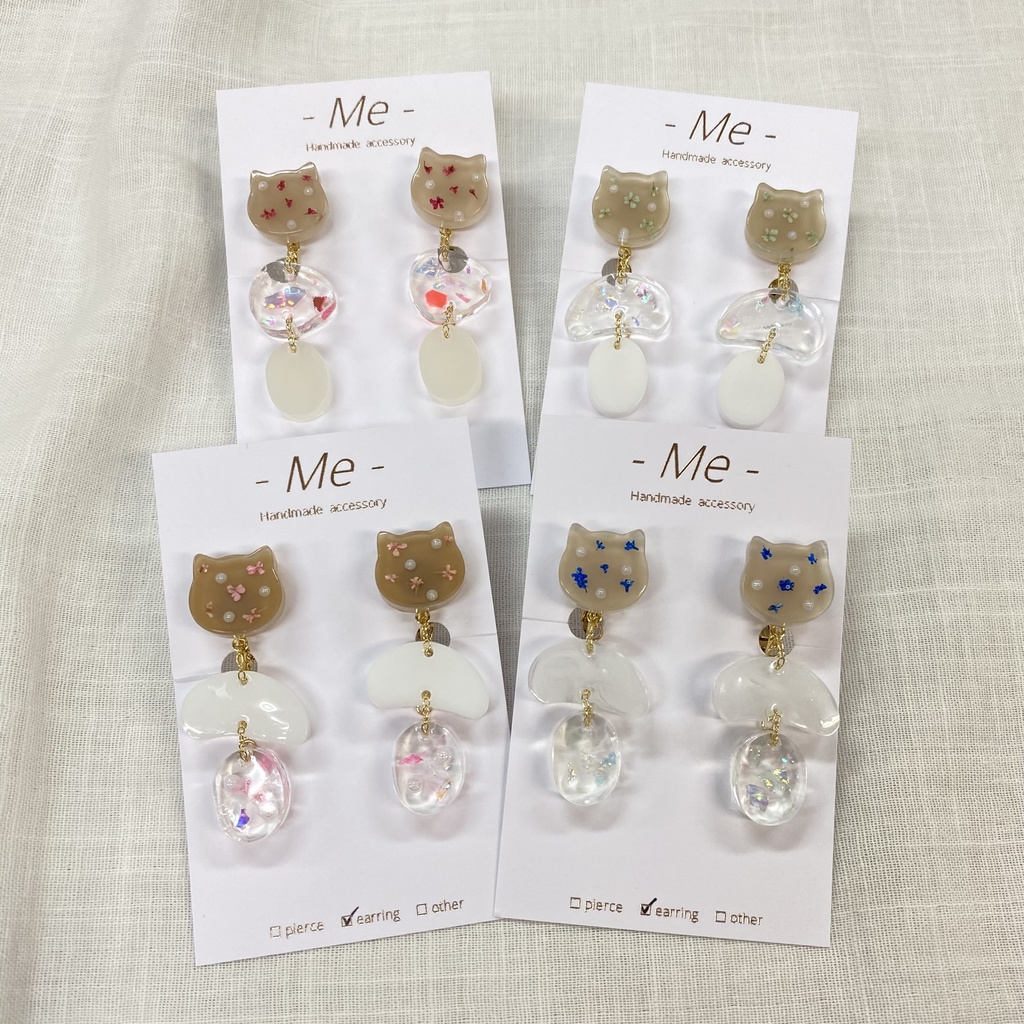 《-Me-》ウォンバット3連イヤリング  全4種