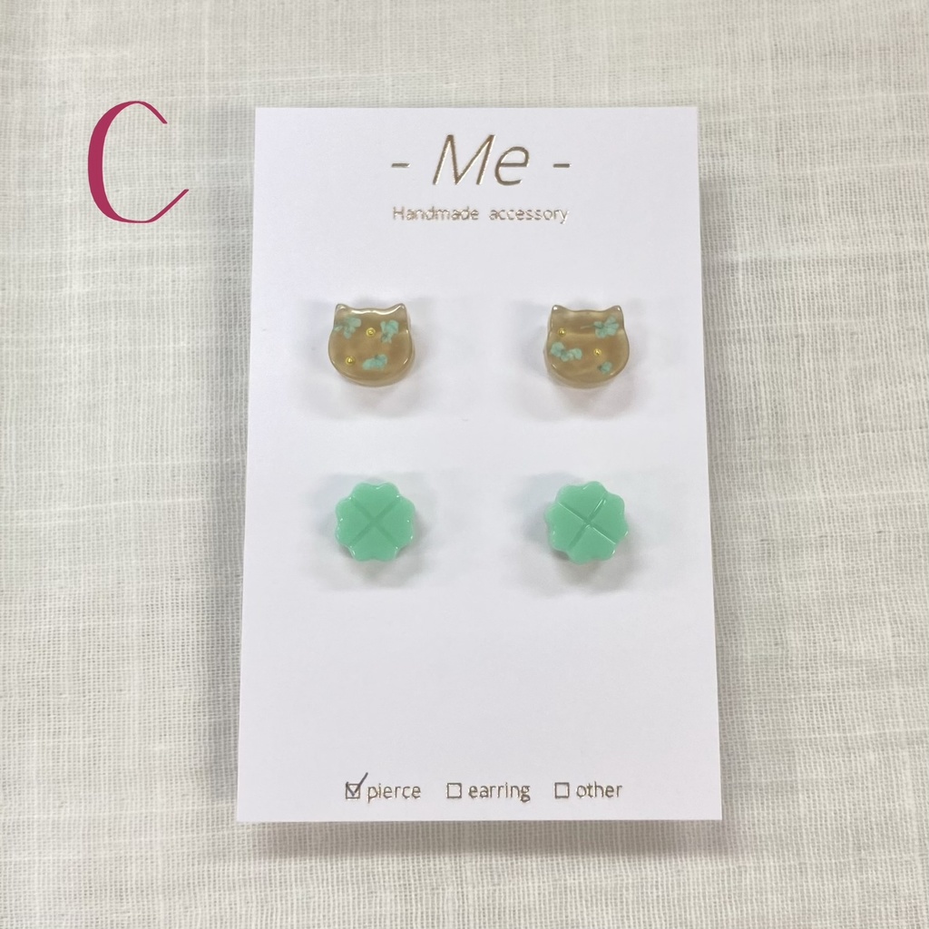 《-Me-》ウォンバット ピアス4個セット 全10種