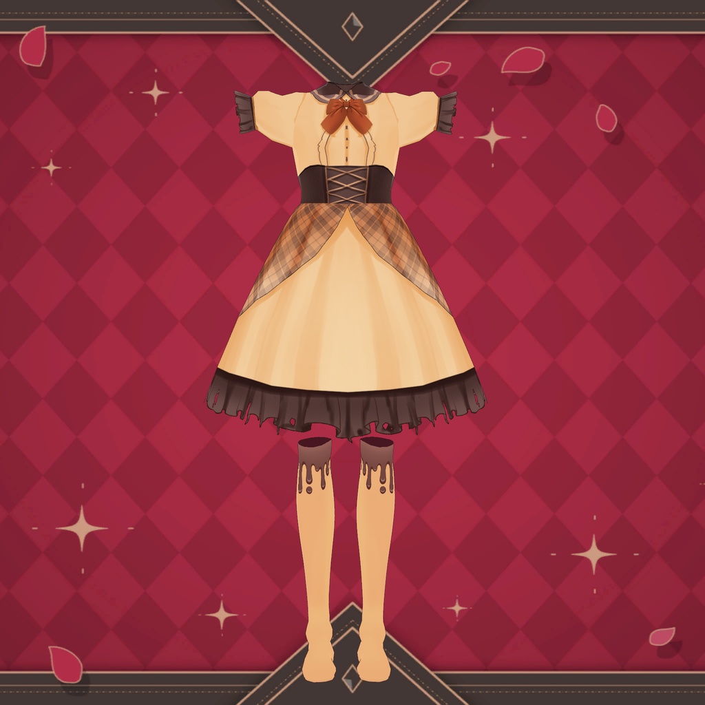 【VRoid】かぼちゃプリンワンピ【ハロウィン向け】