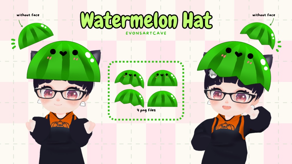 【配信素材】スイカ帽子 Watermelon Hat