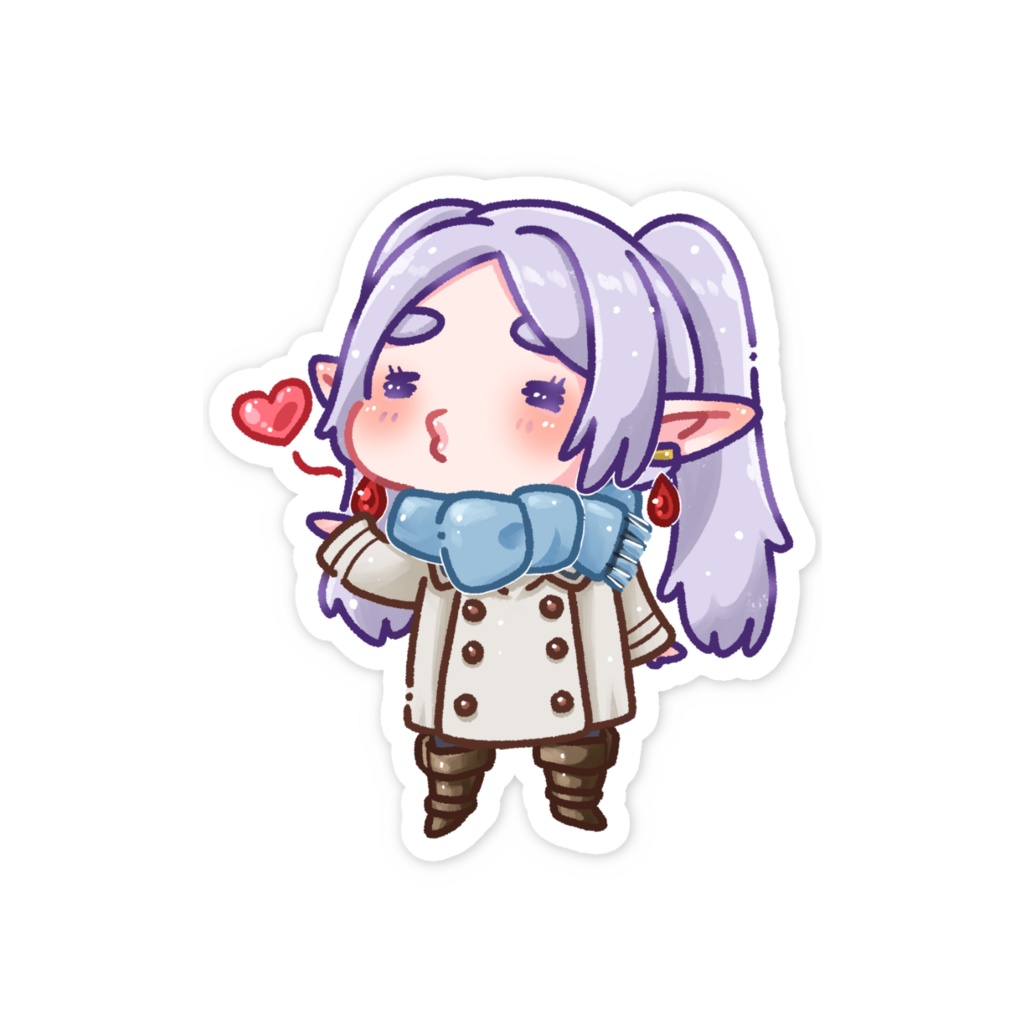 Cute Chibi Frieren blowing a kiss