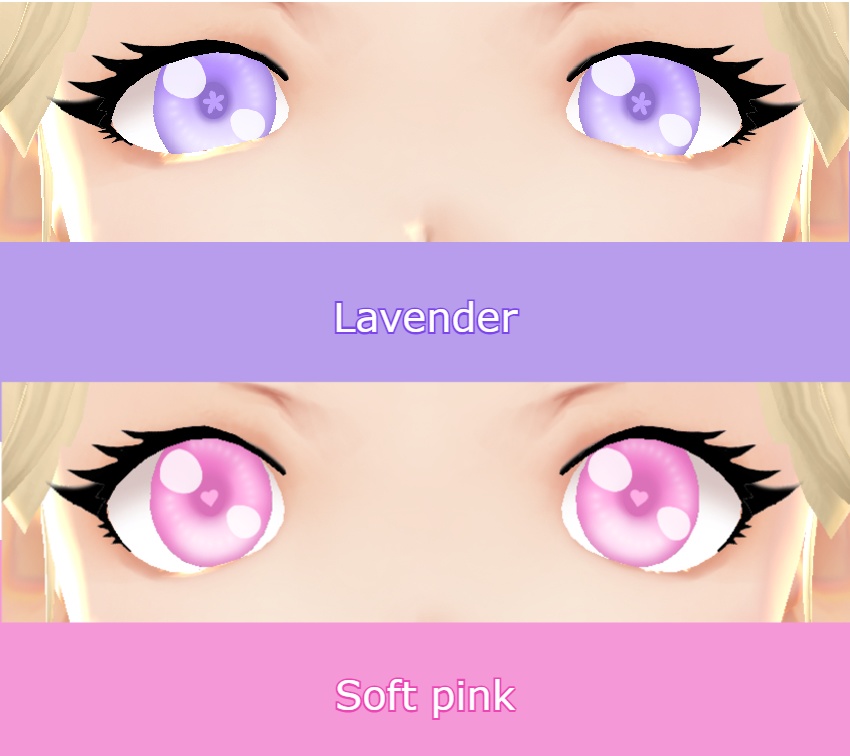Pastel eyes purple/pink Lavender & Soft Hearts VRoid