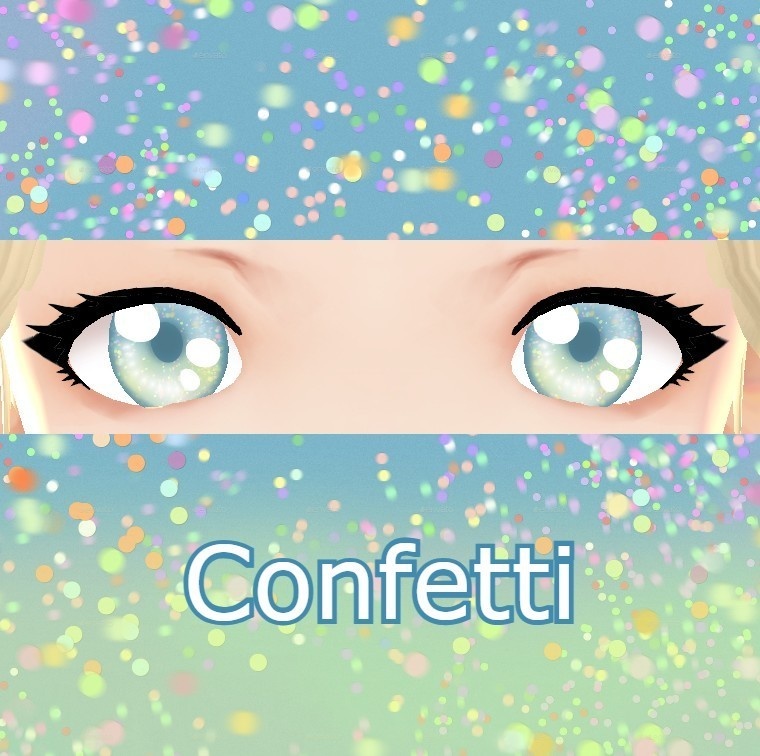 Confetti VRoid eye texture blue/green/yellow 