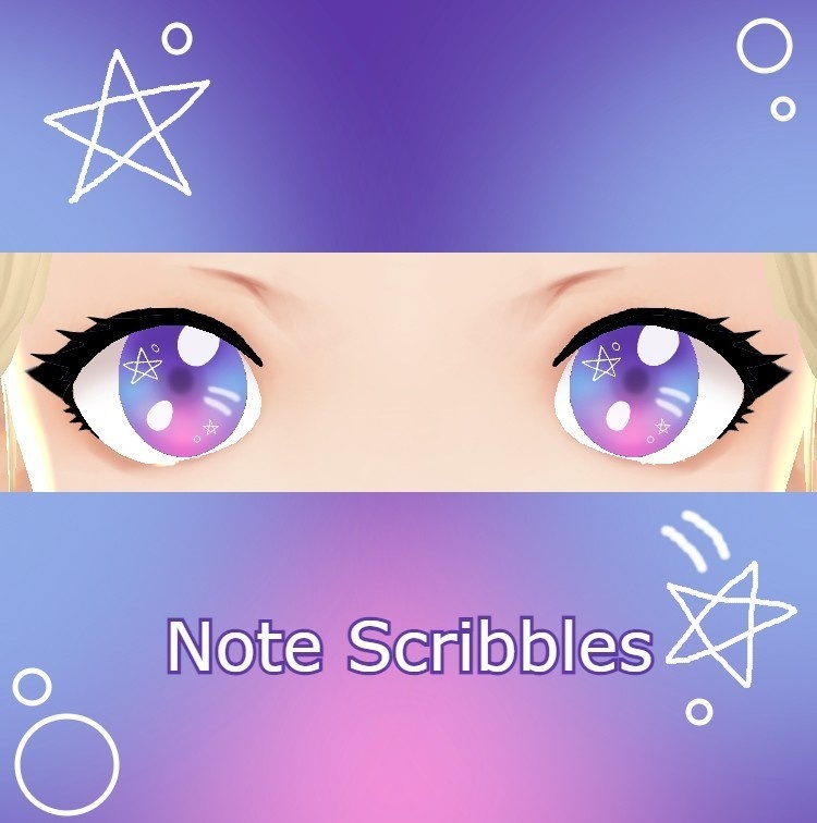 Note Scribbles eye texture VRoid purple/blue/pink