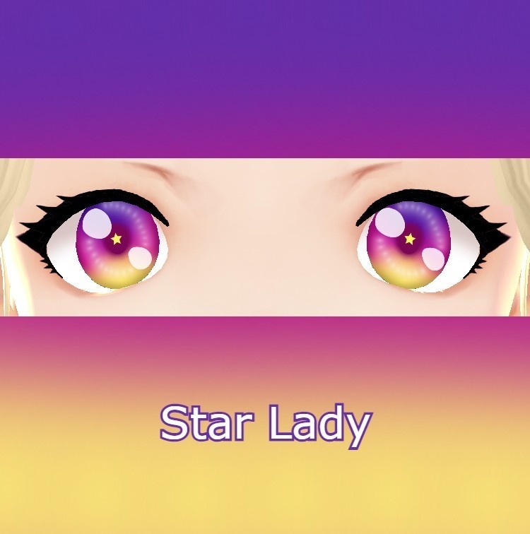 Star Lady eye texture VRoid purple/pink/yellow 