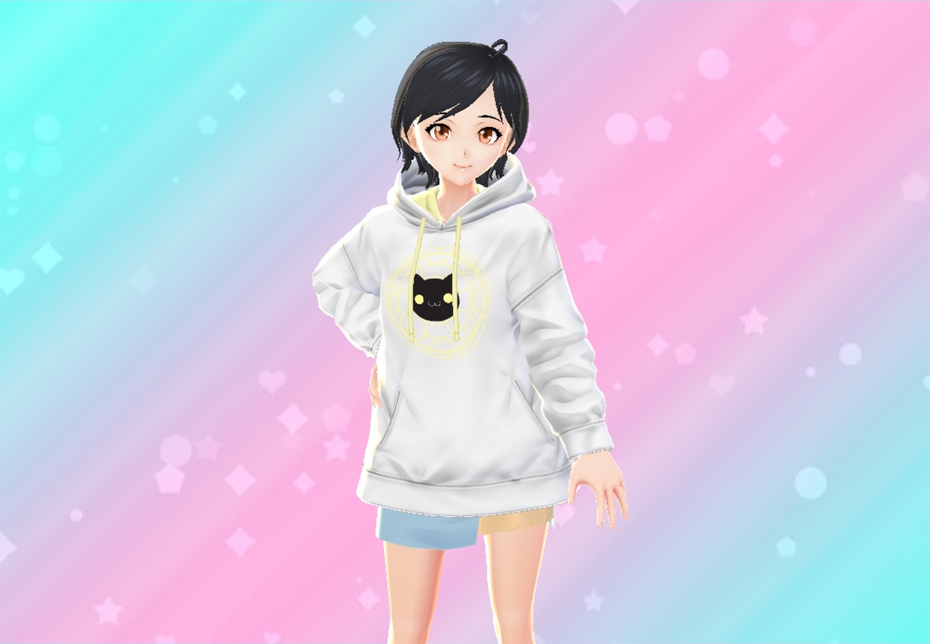 Cute neko hoodie (OwO face) Pink/Blue/Green/Black/White