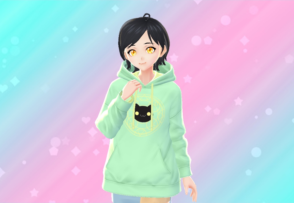 Cute neko hoodie (OwO face) Pink/Blue/Green/Black/White