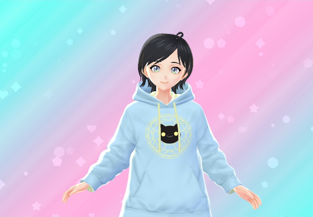Cute neko hoodie (OwO face) Pink/Blue/Green/Black/White