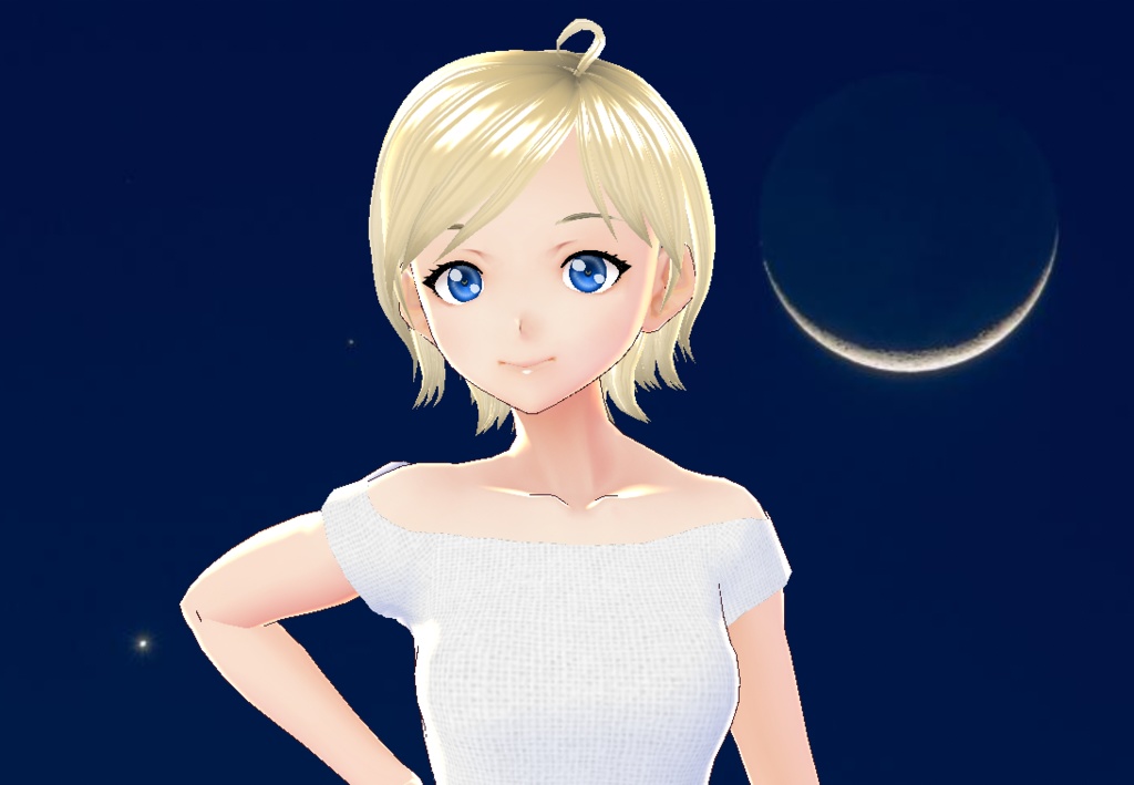 Crescent Moon Vroid eye texture Blue/Yellow