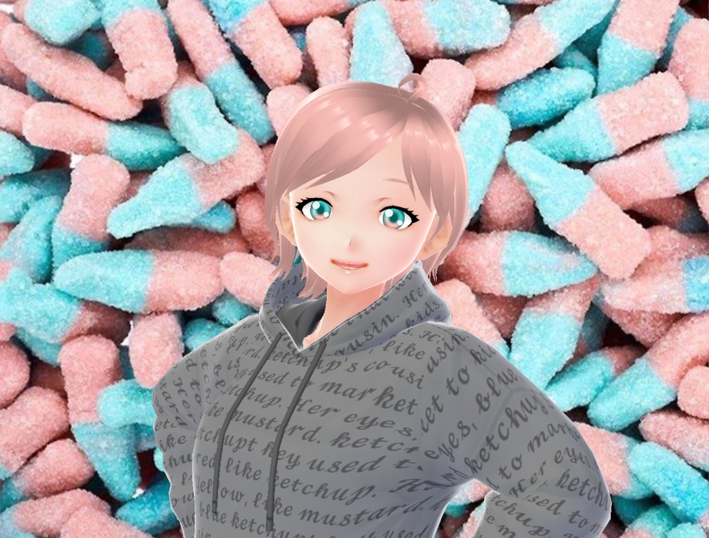 Fizzy pop eye texture blue/pink