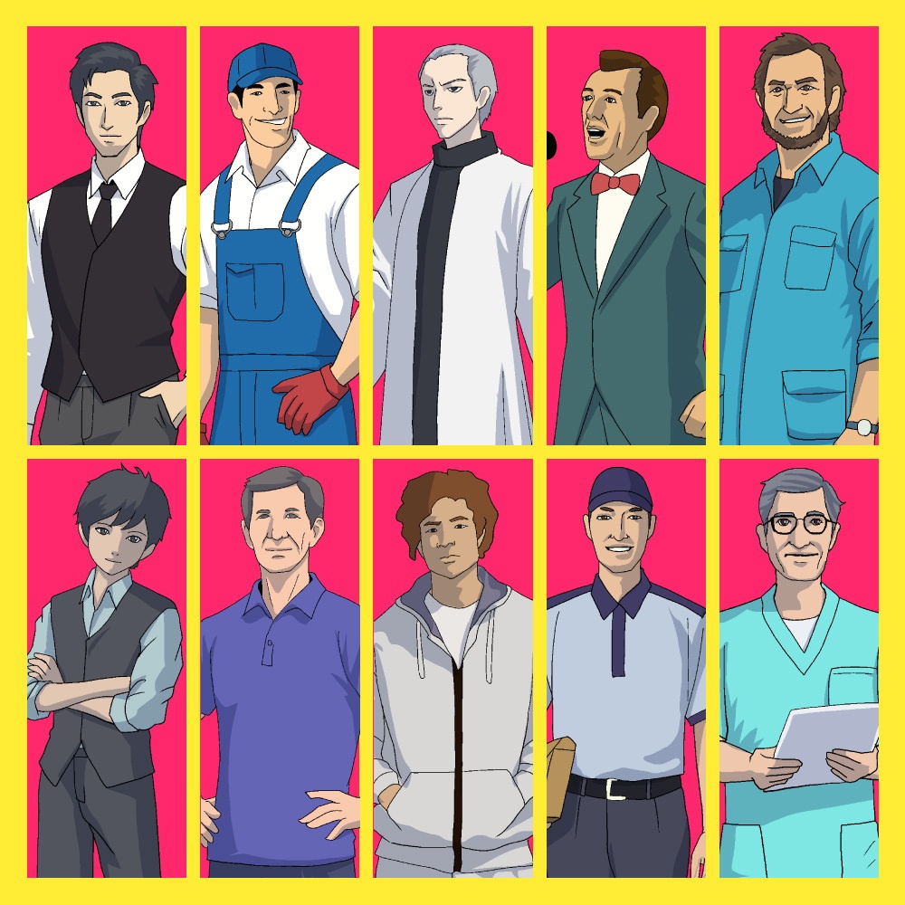 TRPG用全身立ち絵素材第1弾 男性NPC30体