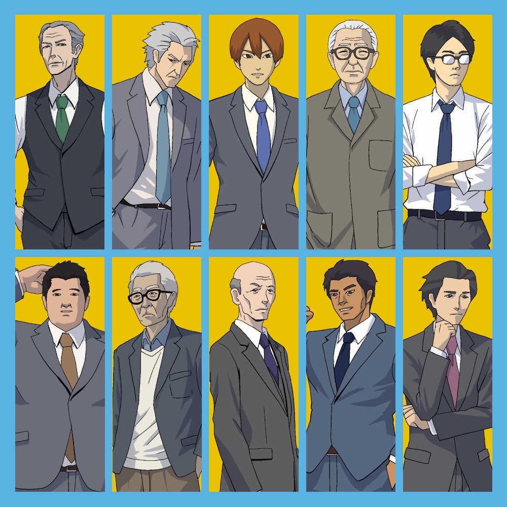 TRPG用全身立ち絵素材第2弾 スーツ男性NPC30体