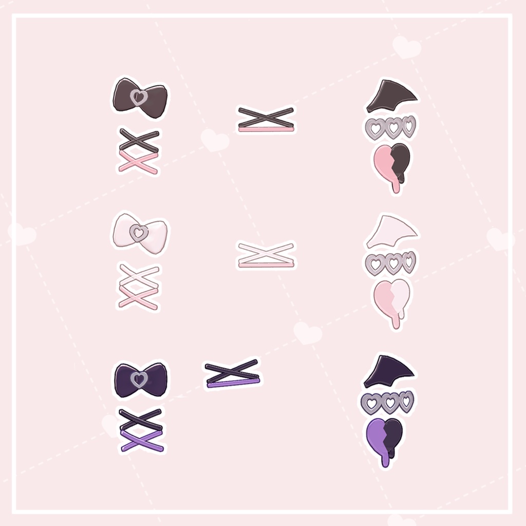 【Ririka/Chocolat】Lovely Heart Hairpin Set【MA対応】