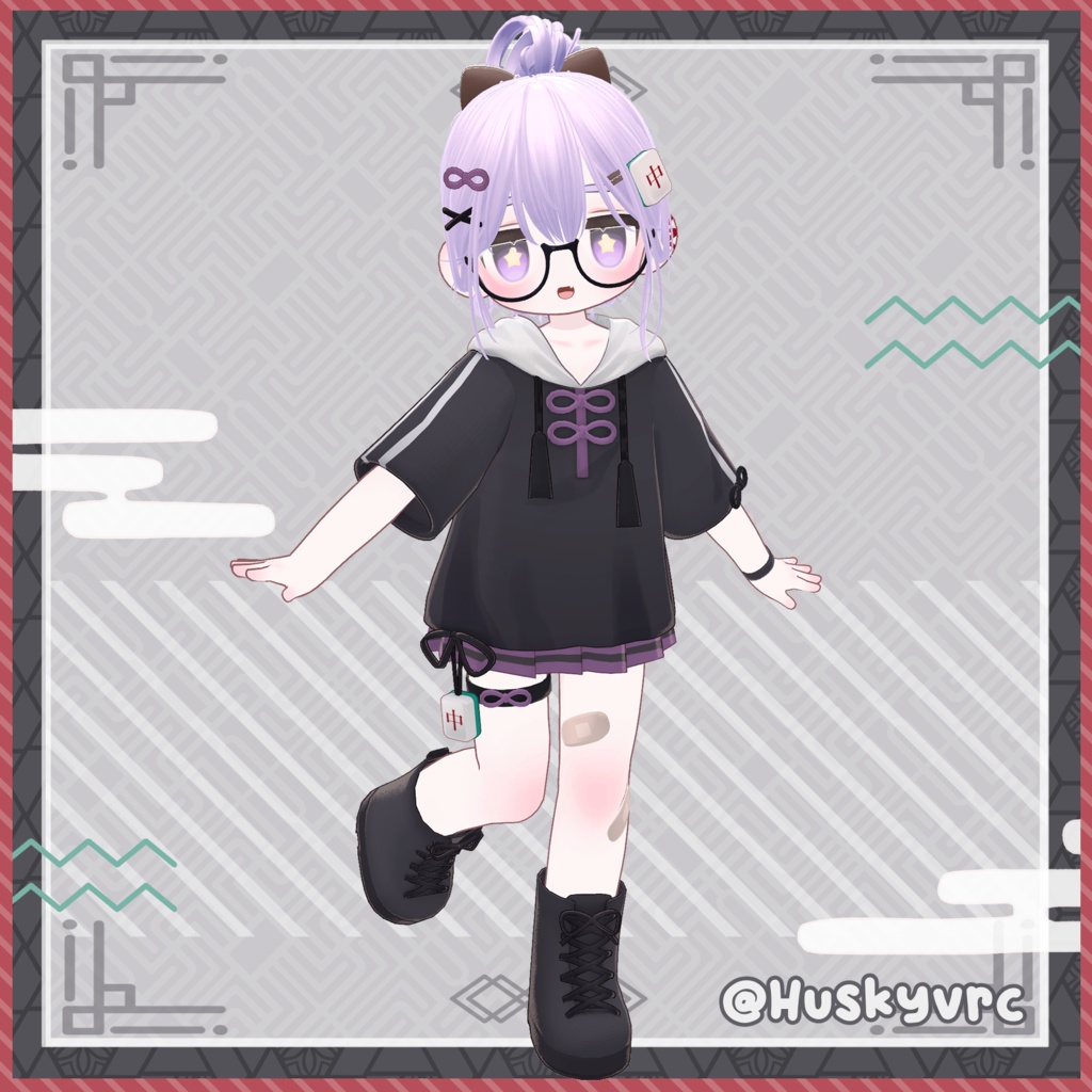 【MameFriends】Panda Tile Hoodie【MA対応】