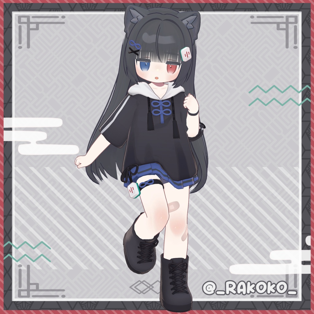 【MameFriends】Panda Tile Hoodie【MA対応】