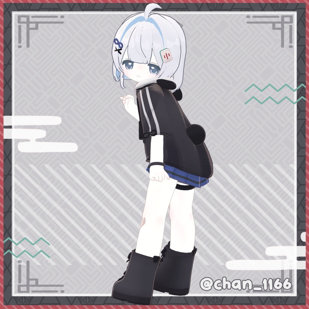 【MameFriends】Panda Tile Hoodie【MA対応】