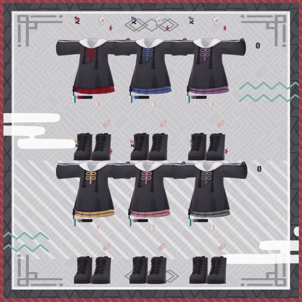 【MameFriends】Panda Tile Hoodie【MA対応】