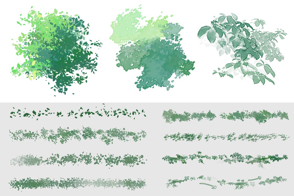 CLIPSTUDIO用木の葉群のブラシ No.4