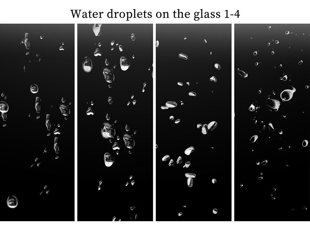CLIPSTUDIO用雨の日、グラスの光、水の跡、そして水滴ブラシ