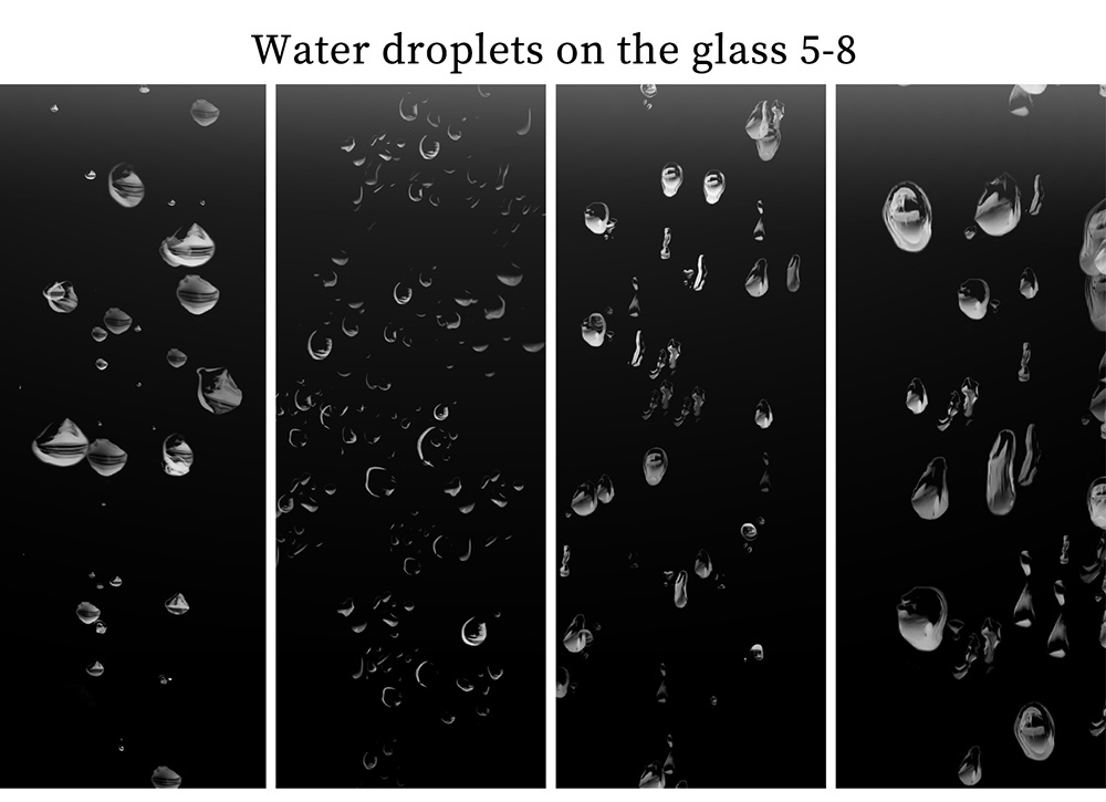 CLIPSTUDIO用雨の日、グラスの光、水の跡、そして水滴ブラシ