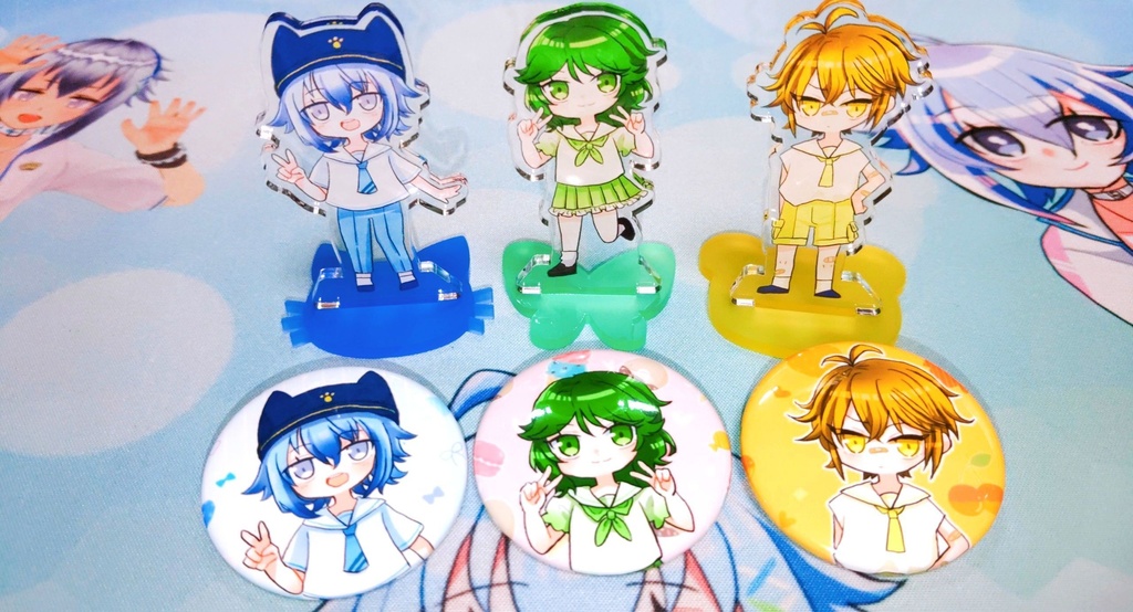 2024こどもの日!ねっかくん描き下ろし3種のアクスタと缶バッジ計6点セット!